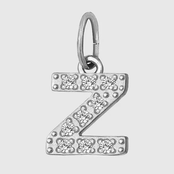 Letter Double Titanium Steel Rhinestone Zircon Earrings