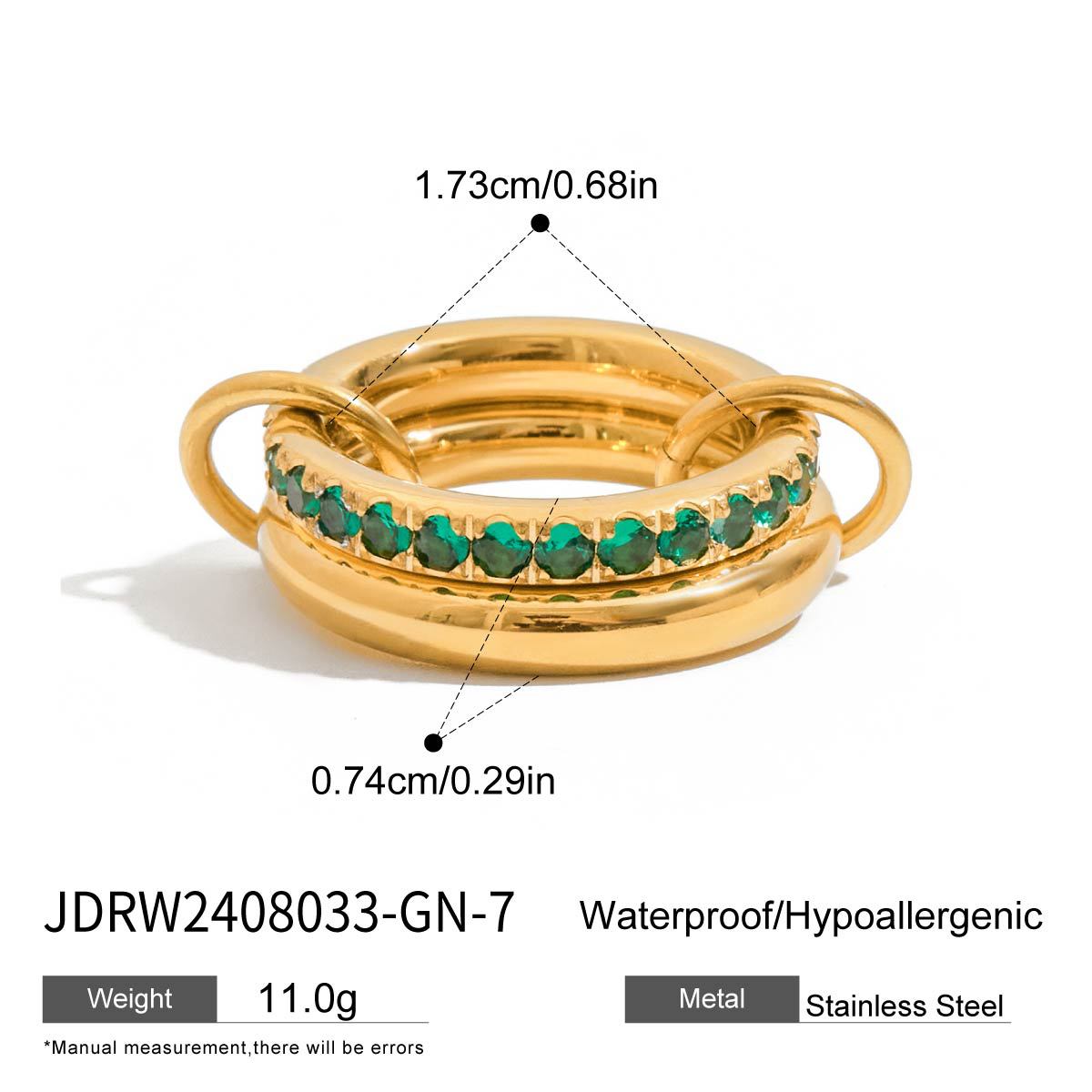 Ding Stainless Steel Green Diamond Female Light Luxury Minority Titanium Bracelet