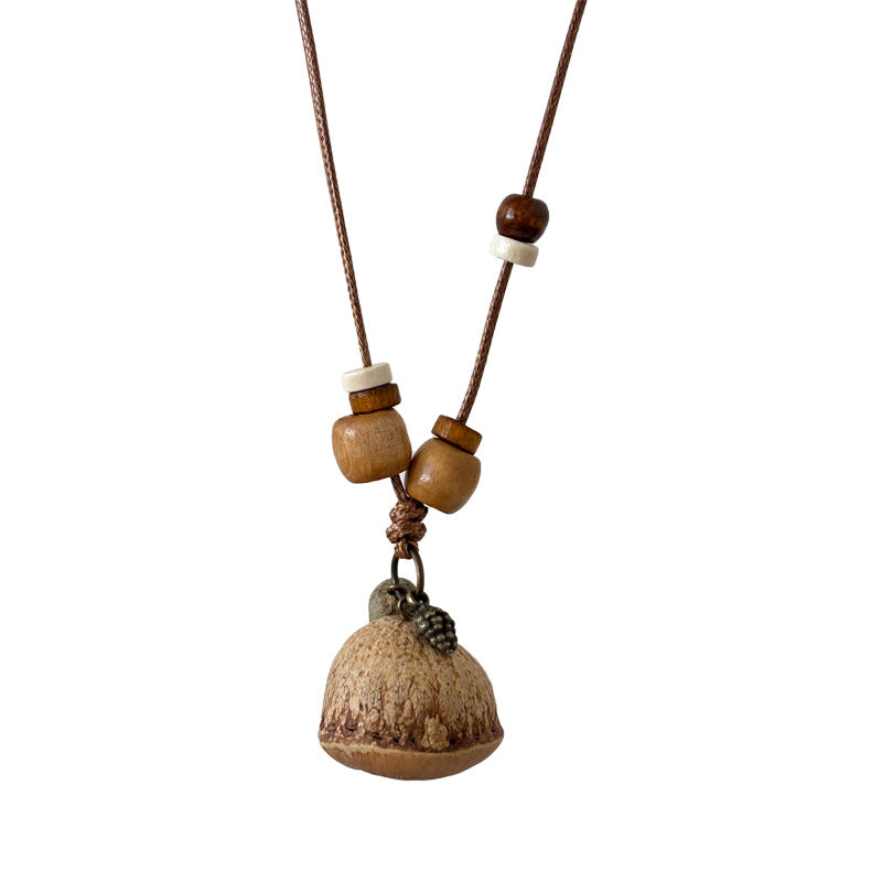 Women's Chinese Zen Bodhi Mushroom For Niche Design Sweater Necklaces