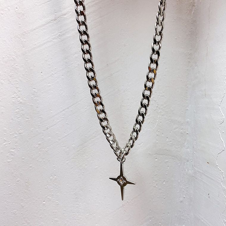 Fashion Titanium Steel Sweet Hot Cross Necklace