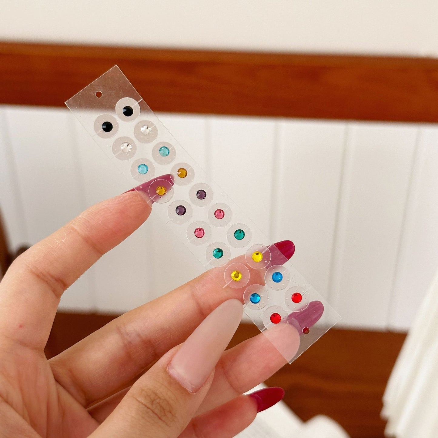 Fashion Auricular Point Sticker Crystal Ear Patch Bead Massage Stress Earrings