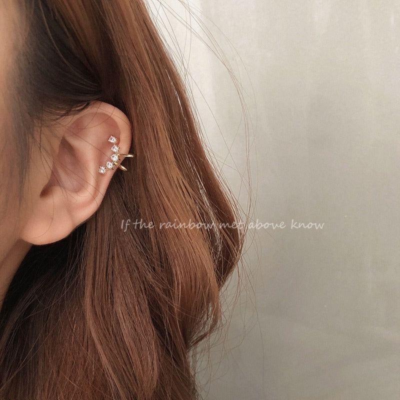 Clip Without Pierced Female Frosty Style Unique Auricular Needle Stud Earrings