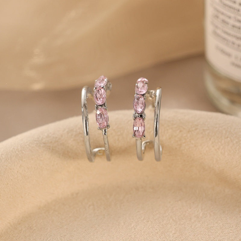 Women's Needle High-grade Super Flash Zircon Light Luxury Refined Grace Earrings