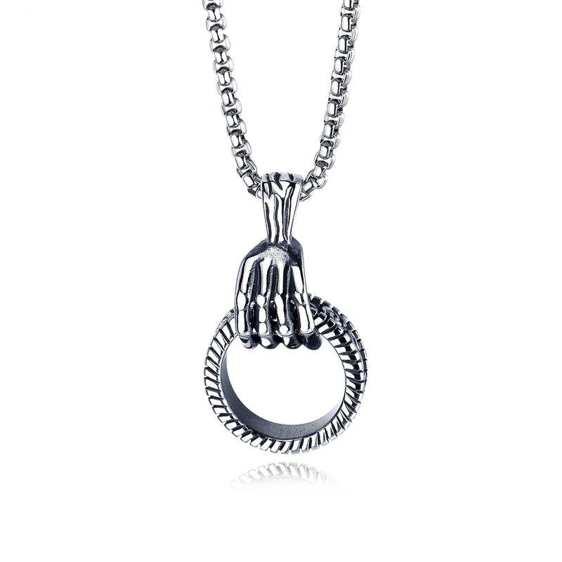 Men's Stainless Steel Boxing Physical Picture Domineering Necklace
