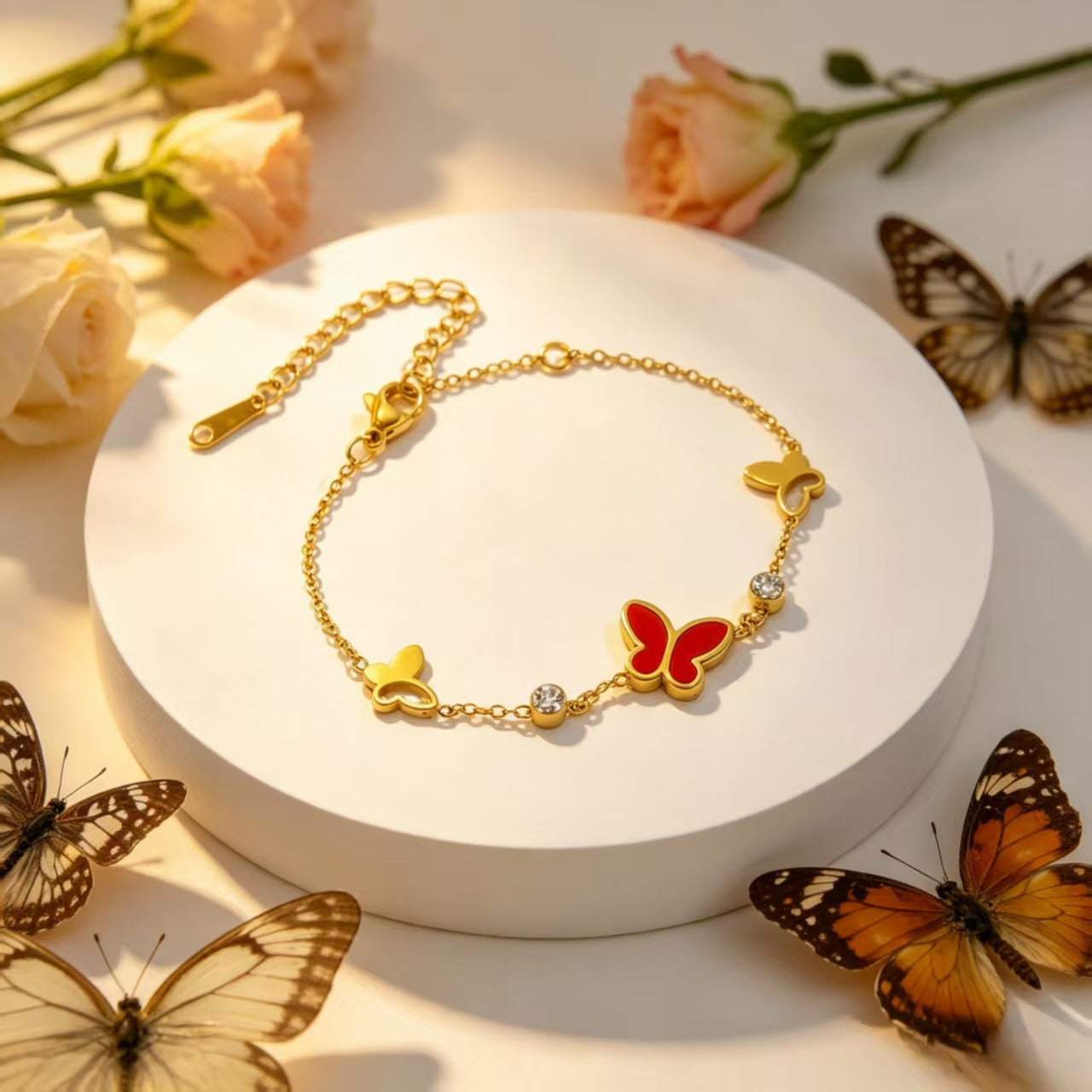 Style Simple Four-color Butterfly Fritillary Heart Atmosphere Temperament Bracelets