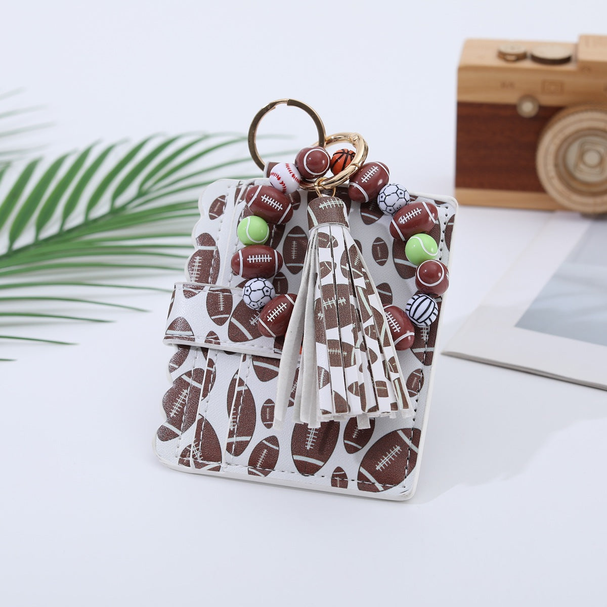 Sports Wooden Bead Card Holder Document Bracelets