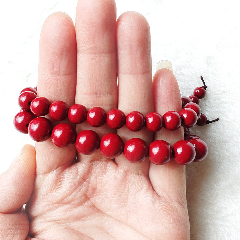 Women's Cinnabar Life Red Rope Beaded Money Drawing Pi Bracelet