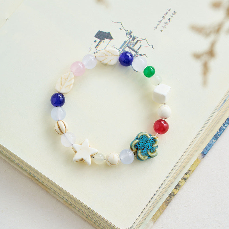 Chinese Natural Stone Porcelain Minimalist Female Bracelets