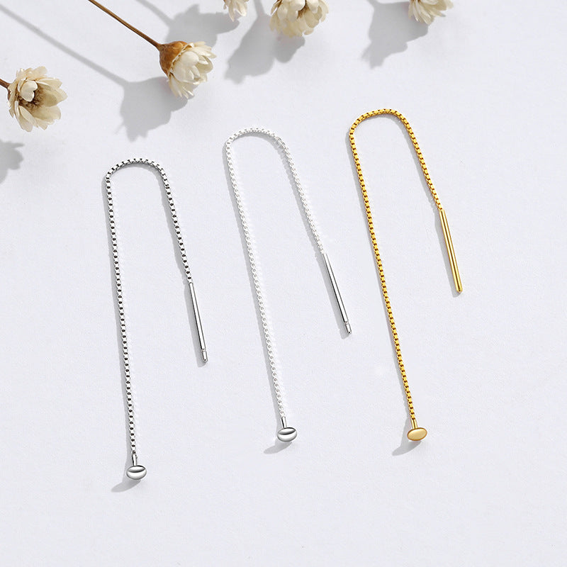 Sier Beaded Crystal Handmade Long High Sense Ear Line