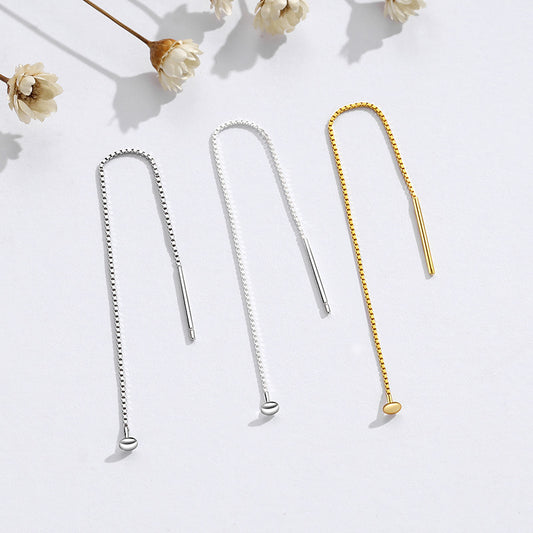 Sier Beaded Crystal Handmade Long High Sense Ear Line