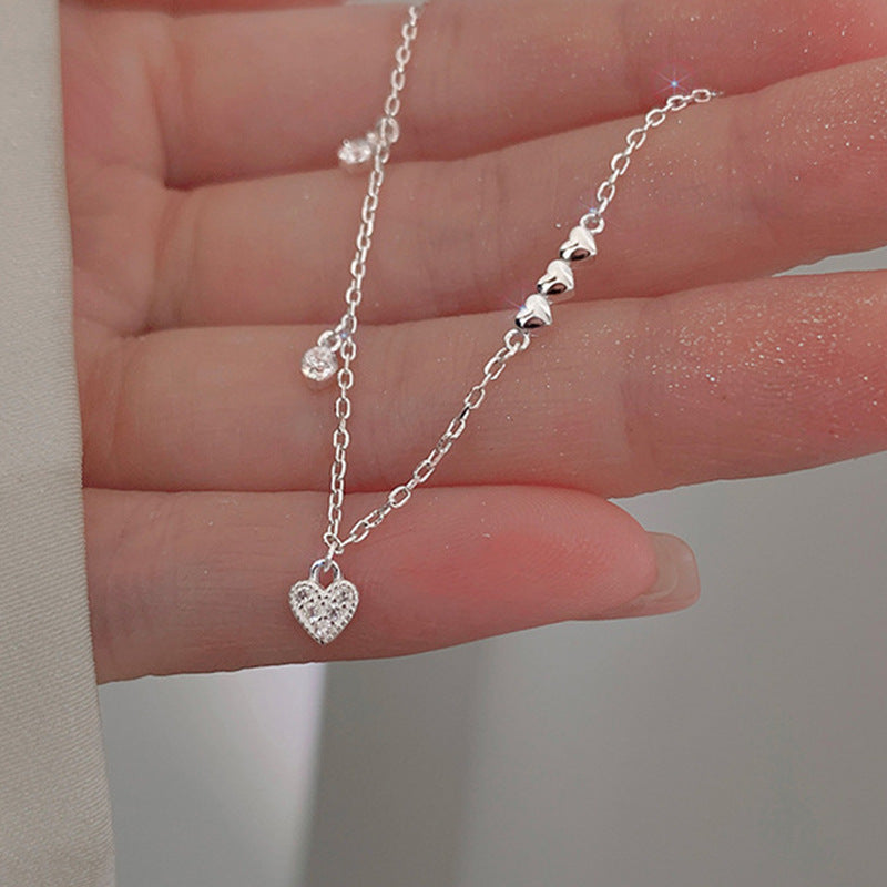 Rhinestone Glossy Heart Female Minimalist Creative Bracelet