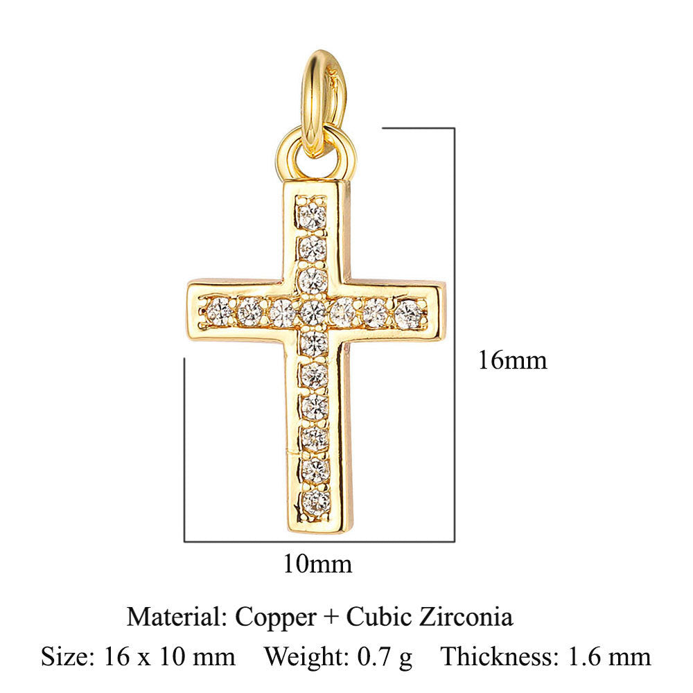 Cross Virgin Copper Zircon Peace Sign Ornament Pendants