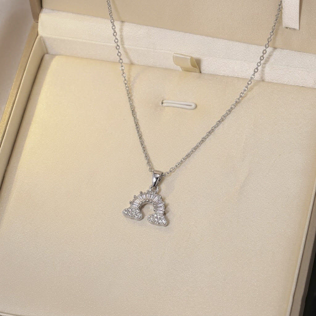 Women's Elegant Rainbow Fashion Star Moon Clavicle Necklaces
