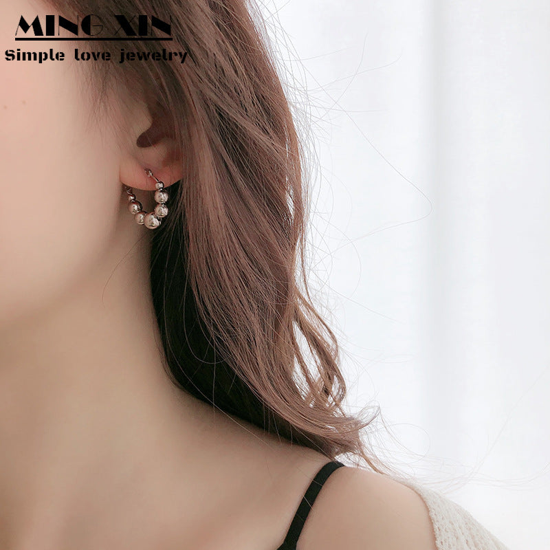 Beaded Korean Style Clip Elegant Niche Ear Line