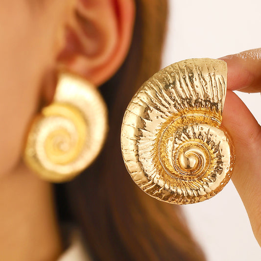 Alloy Conch Female Retro Marine Animal Stud Earrings