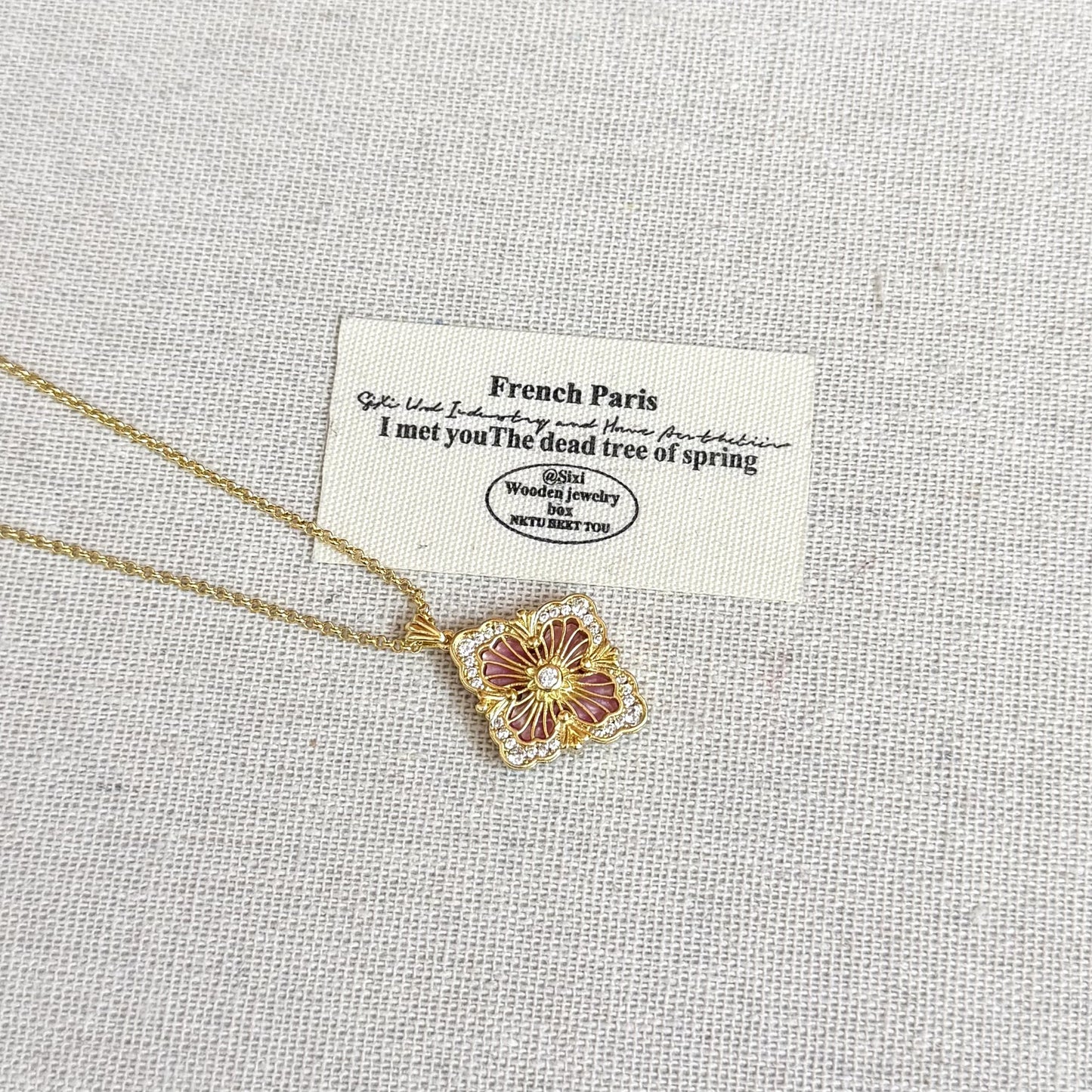 Women's Italian Brushed Cloth Clover Large Fritillary Clavicle Chain High-grade Necklace