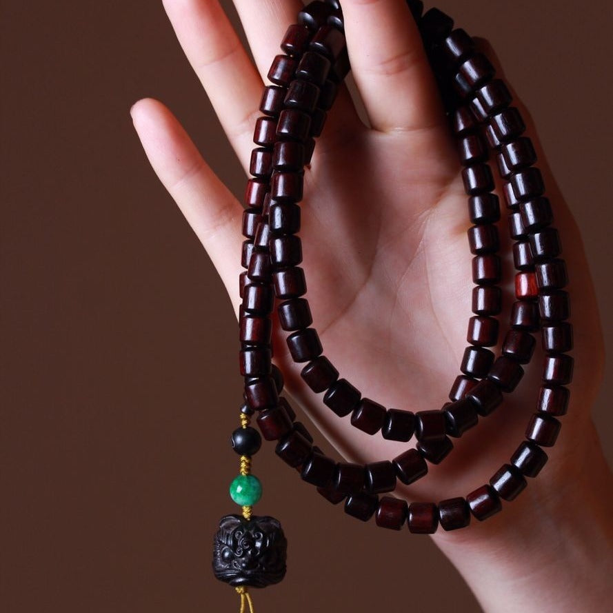 Women's & Men's Live Zambia Ebony Barrel Beads Rosary Bracelets