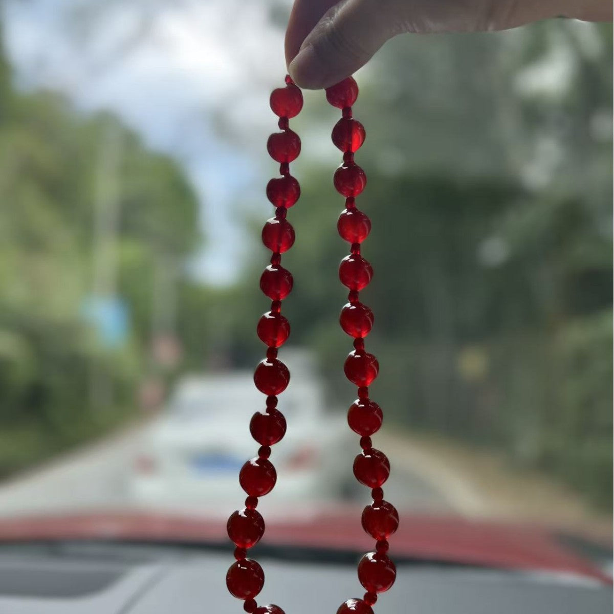 Red High Quality Natural Carnelian Agate Double Circle Bracelets