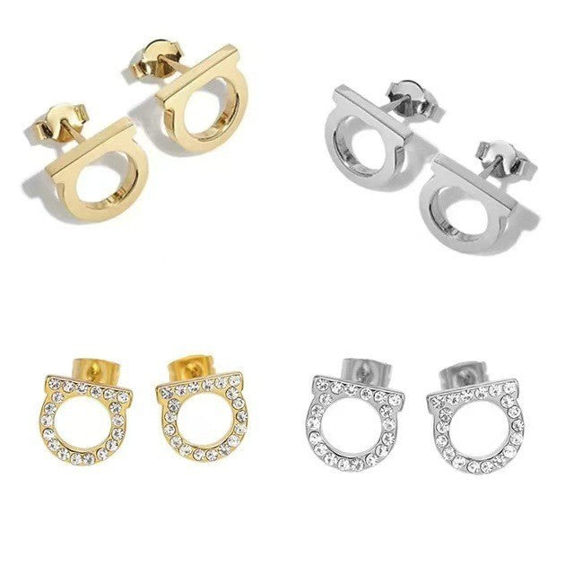 Stainless Steel Letter Light Luxury With Diamond Unisex Rings