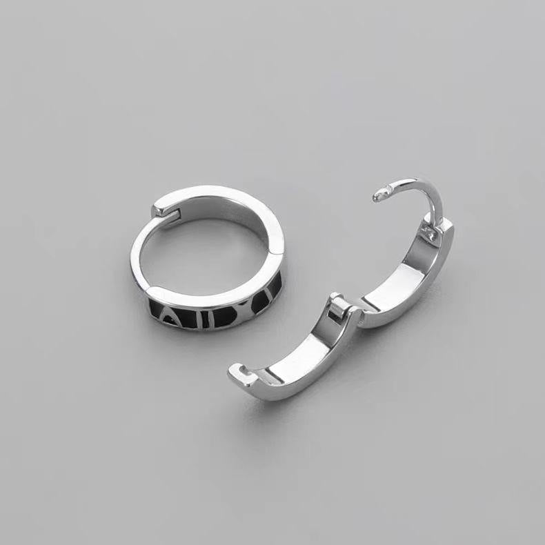 Women's & Men's Roman Time Medium Cold Style Niche Epoxy Ear Simple Earrings
