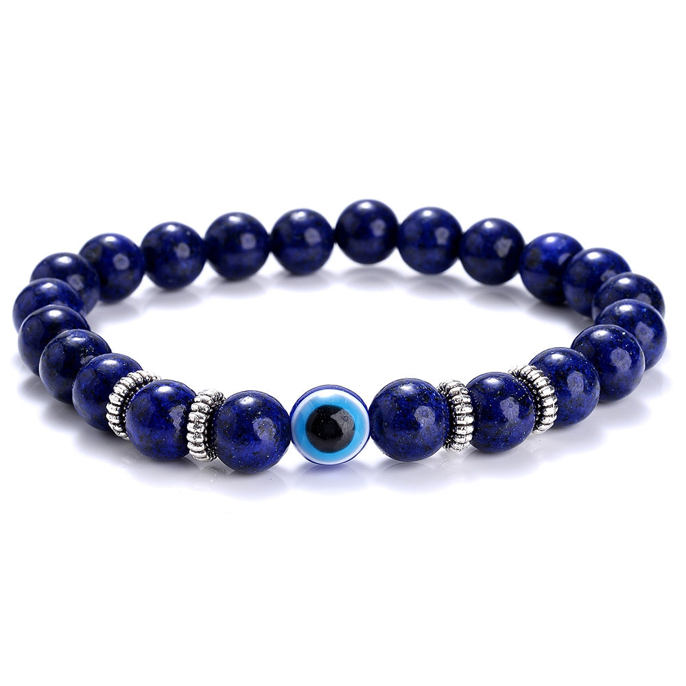 Blue Volcanic Rock Bead Devil Eye Fatima Bracelets