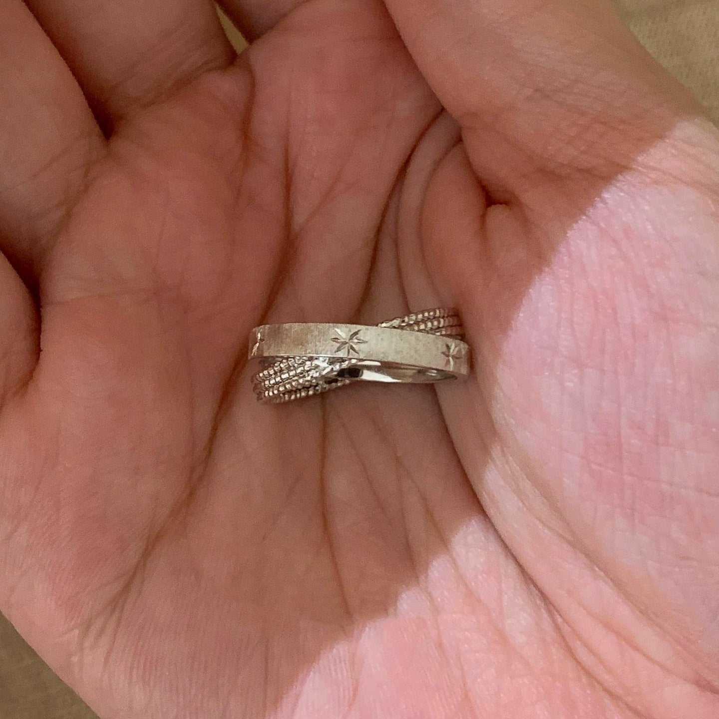 Small Double Handmade Stars Personality Asterism Ring