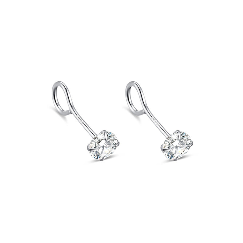 Sterling Sier Zircon Hook Female Affordable Earrings