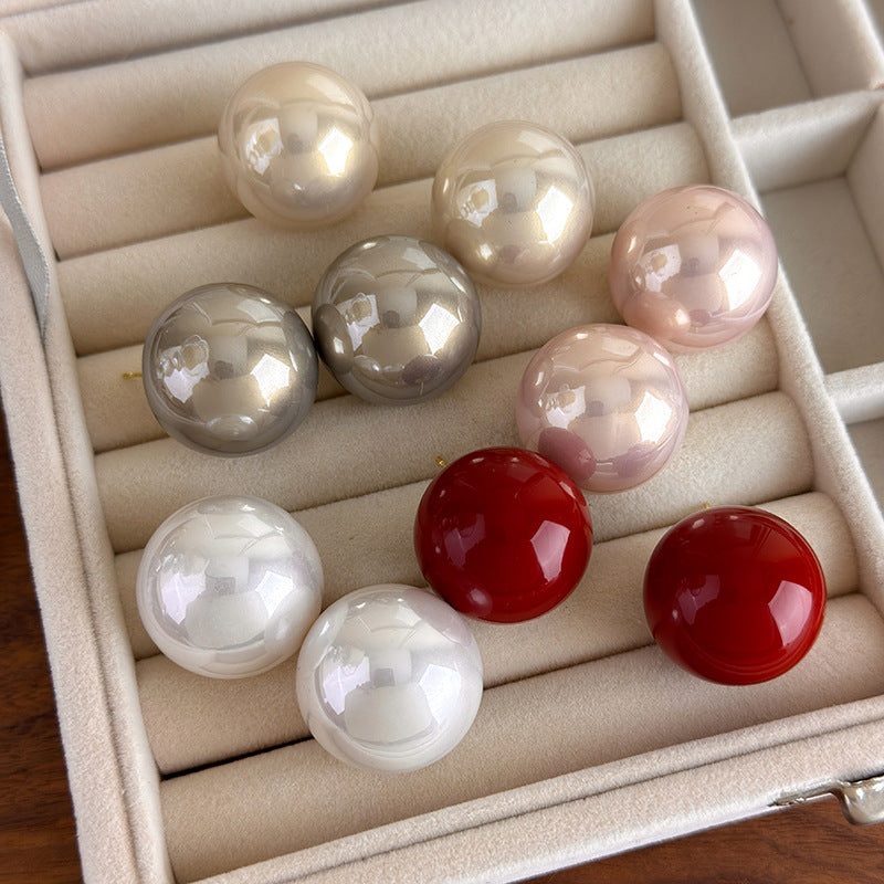 Ear Female Baroque Large Pearl Light Luxury High Sense Stud Earrings