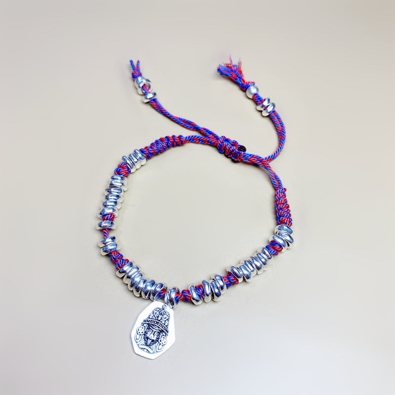 Elephant Wrist Chain Purple Yellow String Bracelets