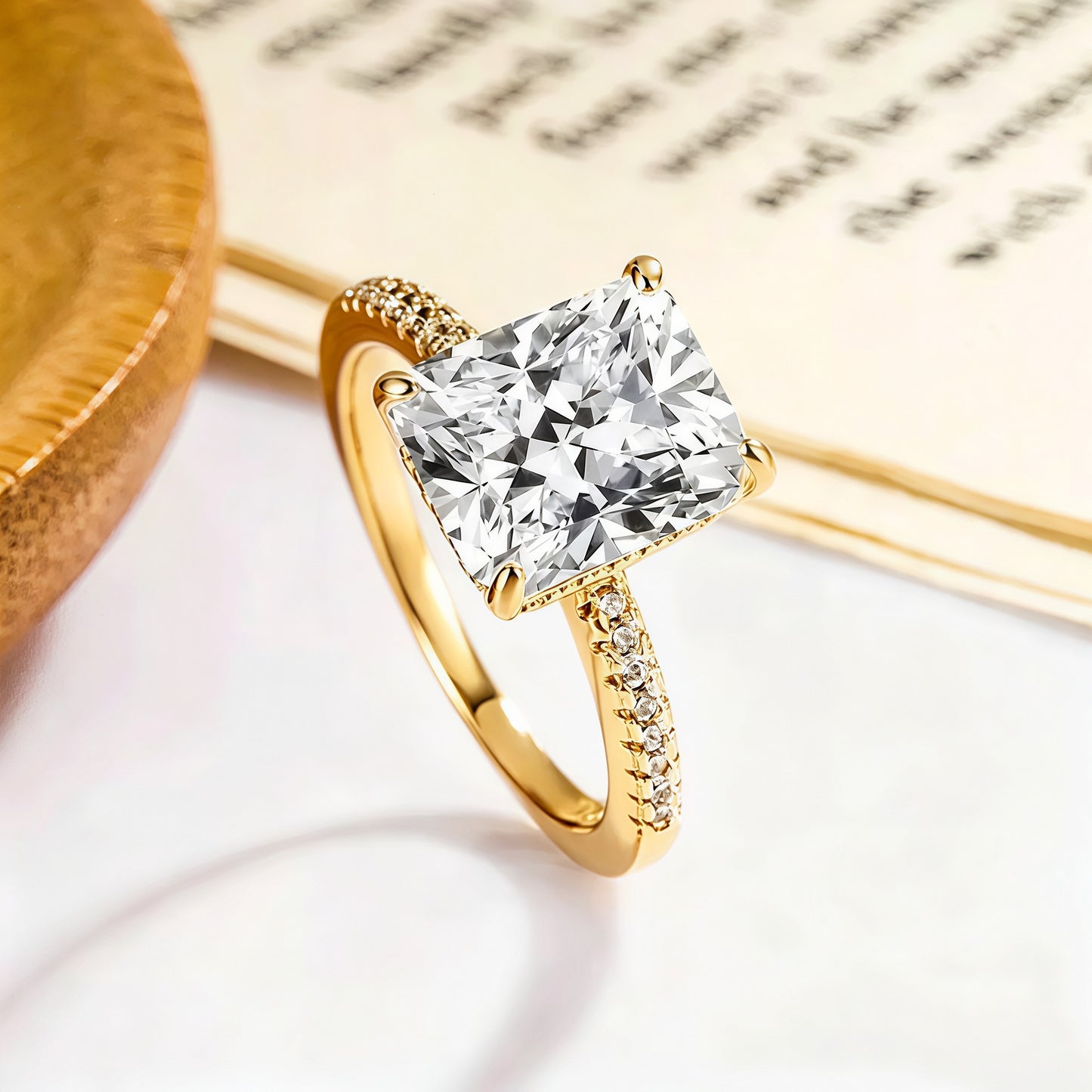 Ice Flower Cut Moissanite Light Luxury High-grade Sugar Couple Temperament Ring