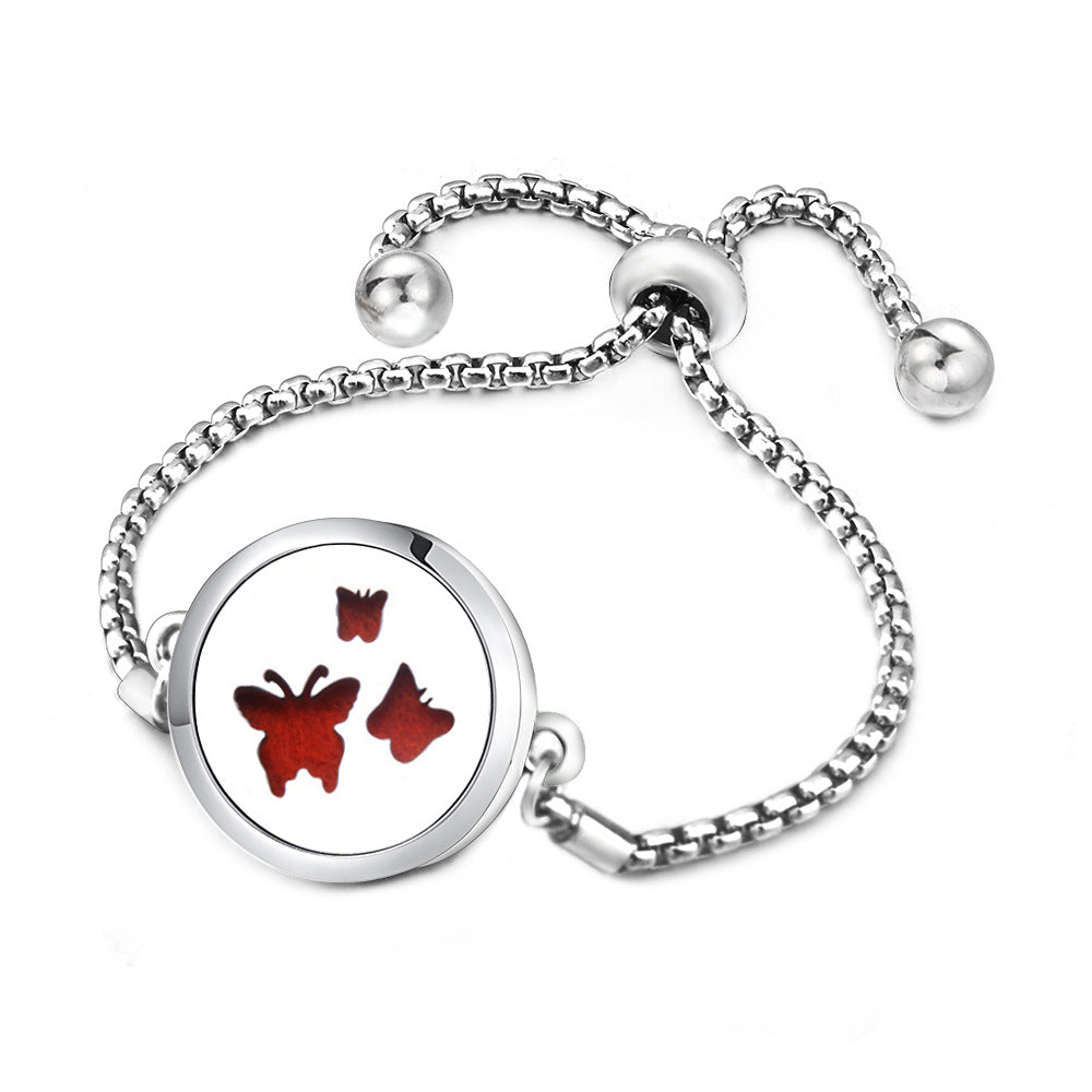 Angel Wings Mosquito Repellent Stainless Steel Essential Oil Perfume Box Bracelet