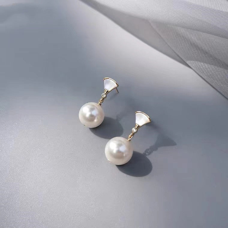 Style Natural Shell Gourd Ear Small Versatile Fu Lu Stud Earrings
