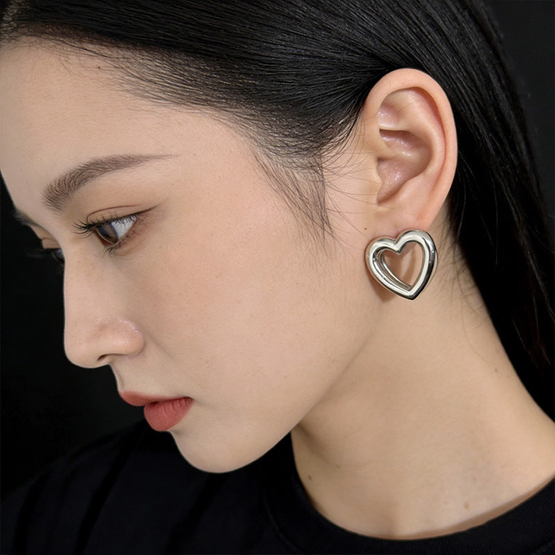 Simple Geometric Ellipse Clip Vintage Light Luxury High-grade Niche Ear Buckle