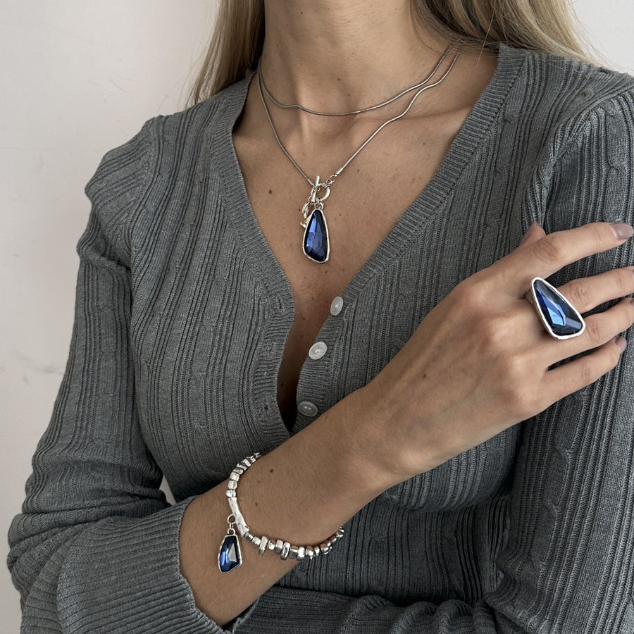 Design Sense Niche Diamond Geometric Creative Clasp Necklaces