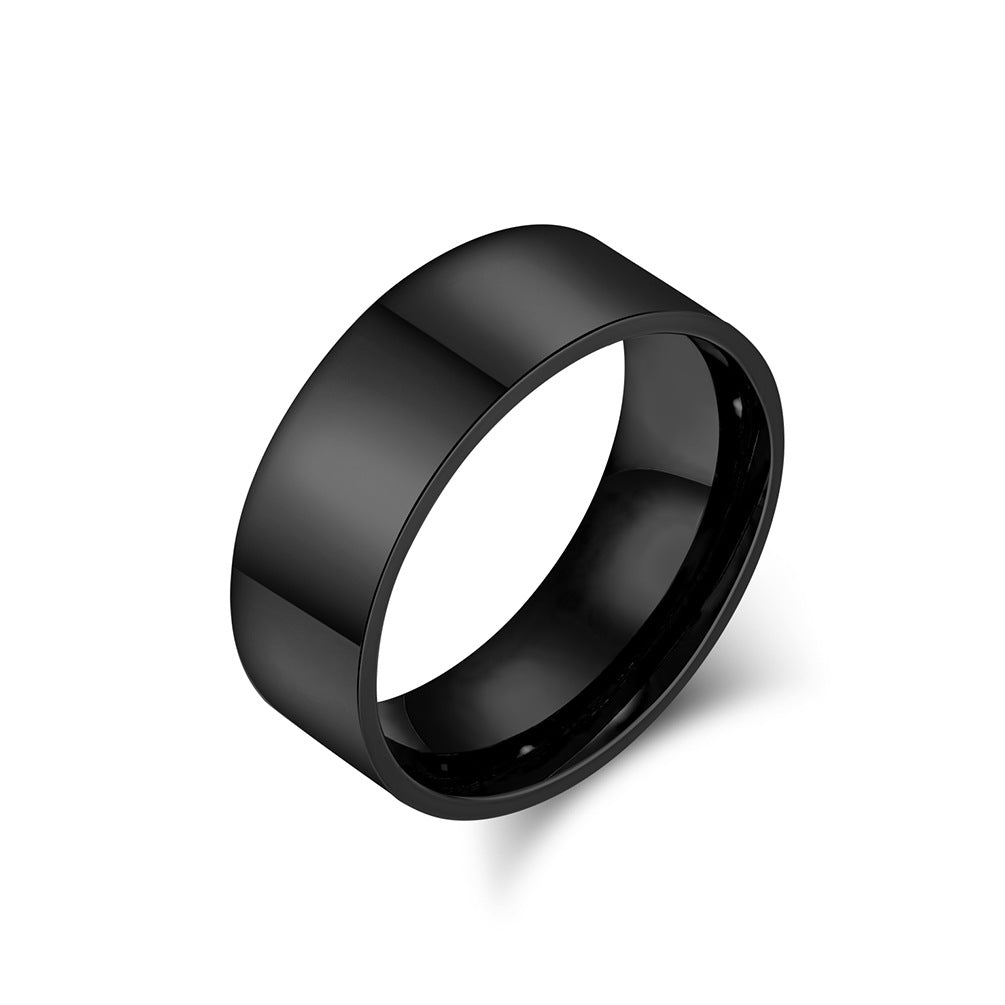 Glossy Cold Unisex Style Titanium Steel Rings