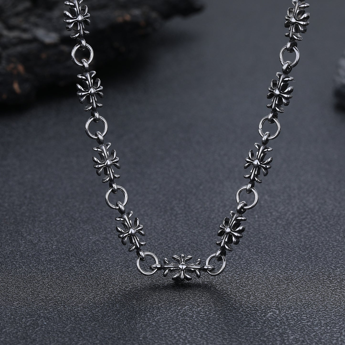 Women's & Men's Vintage Cross Titanium Steel No Fading Niche Unique American High-grade Bracelet
