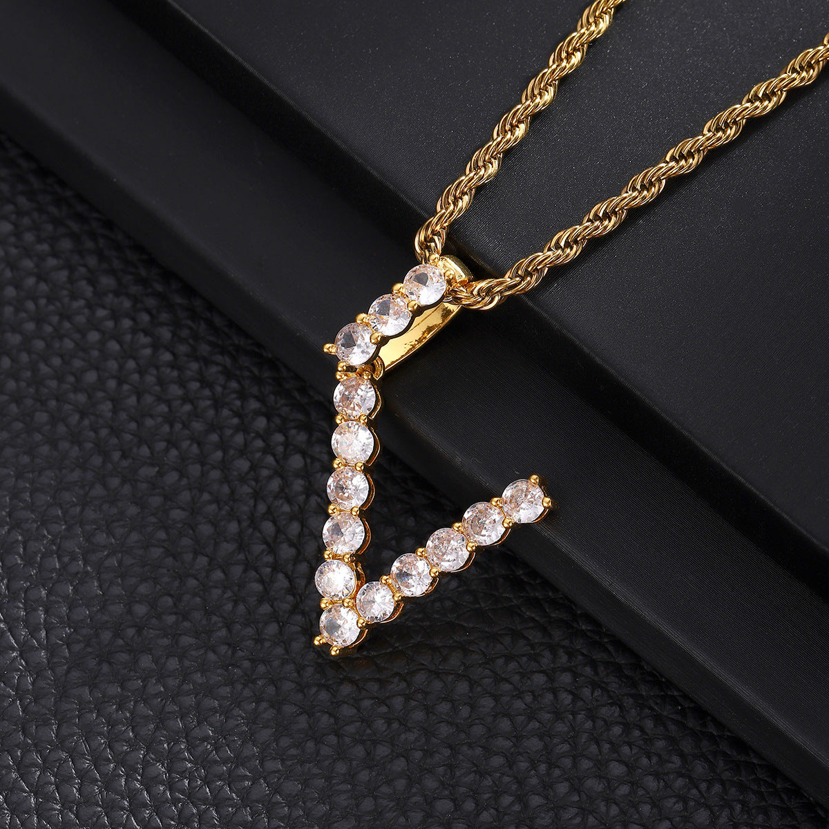 Women's & Men's English Letters Copper Inlaid With Zircon Pendants