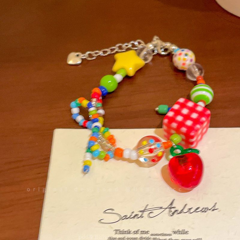 Apple Beaded Female Summer Dopamine Personality Bracelets