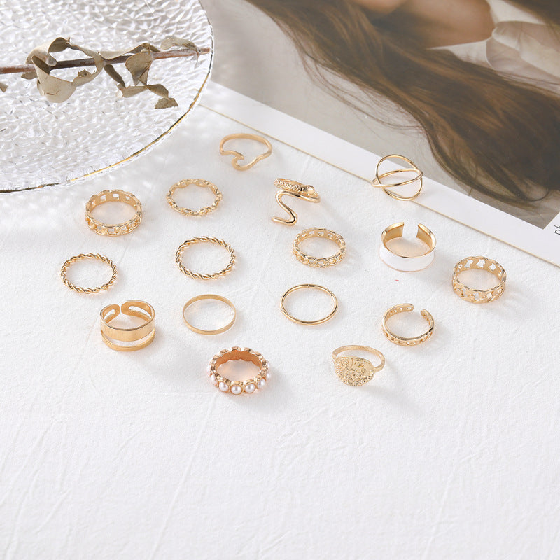 Pearl Twist Personalized Rose Snake-shaped Knuckle Ring