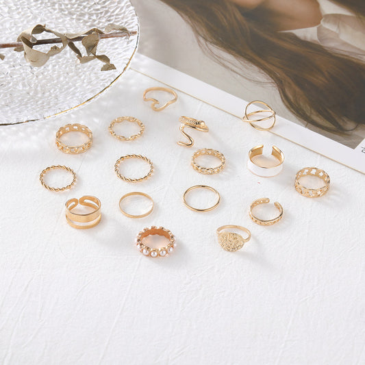 Pearl Twist Personalized Rose Snake-shaped Knuckle Ring
