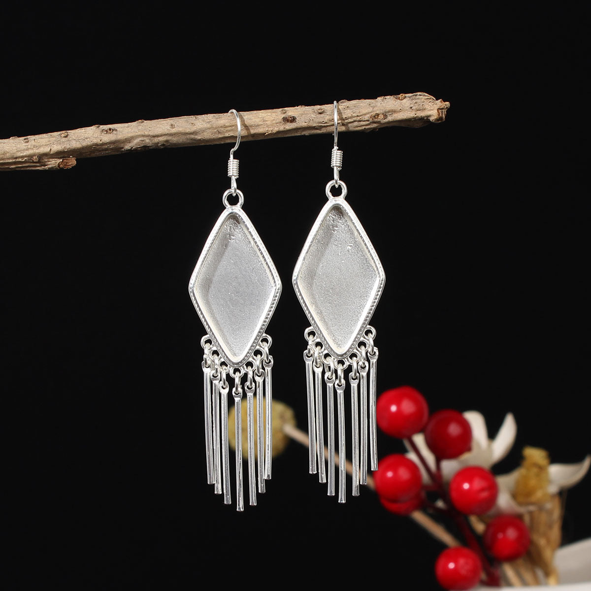 Ethnic Minority Style Handmade Miao Sier Earrings