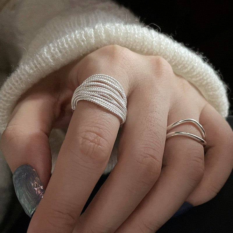 Fashion Trendy Layered Female Super Line Girlfriends Exaggerated Ring