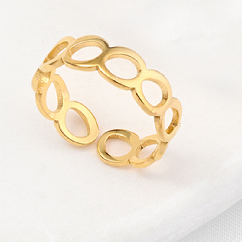 Titanium Steel Three-piece Design Niche Opening Adjustable Suit Rings