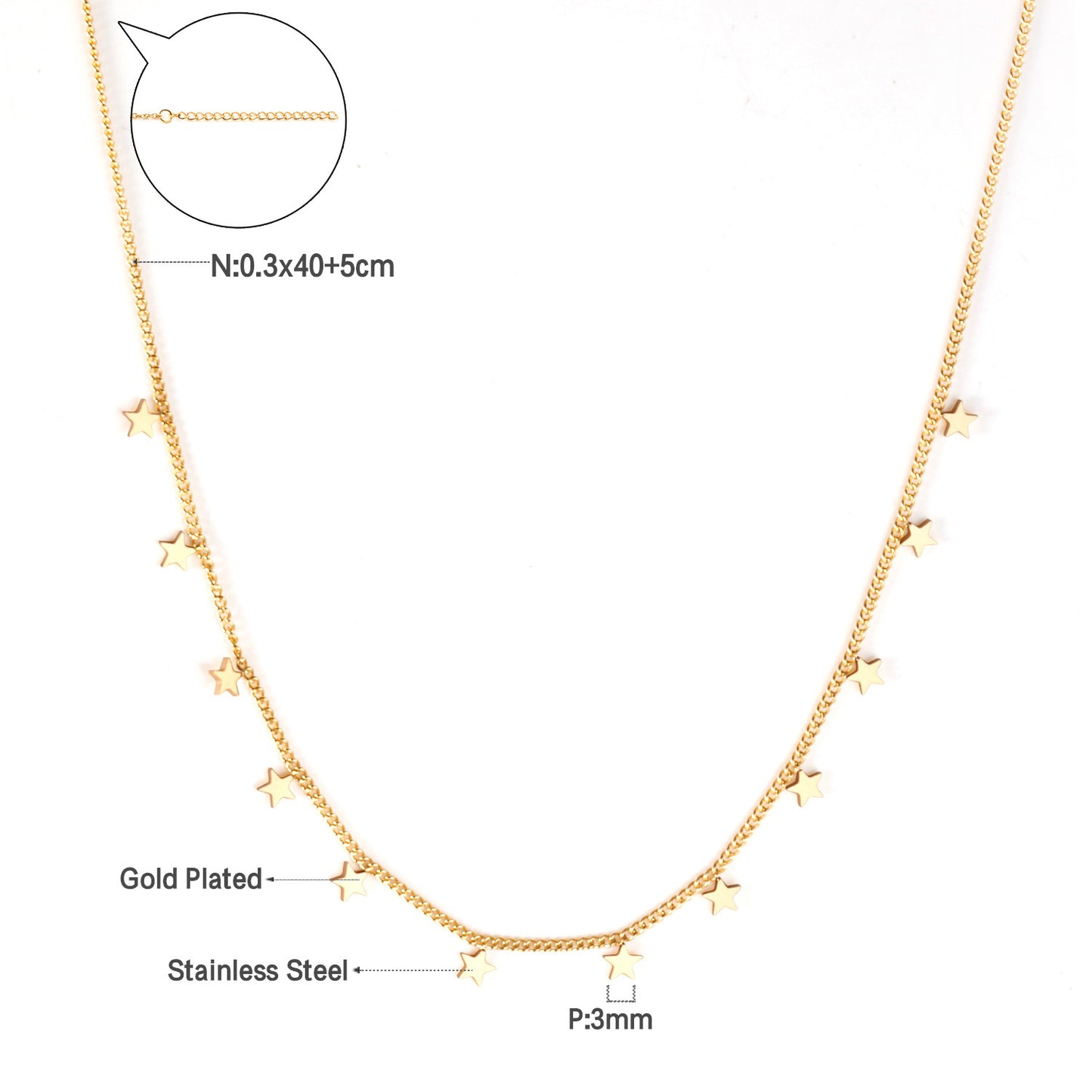 Niche High-grade Simple Temperamental Geometric Electroplated Stainless Necklaces