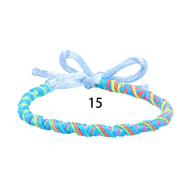 Style Colorful Hand-knitted Rope Holiday Party Bracelet