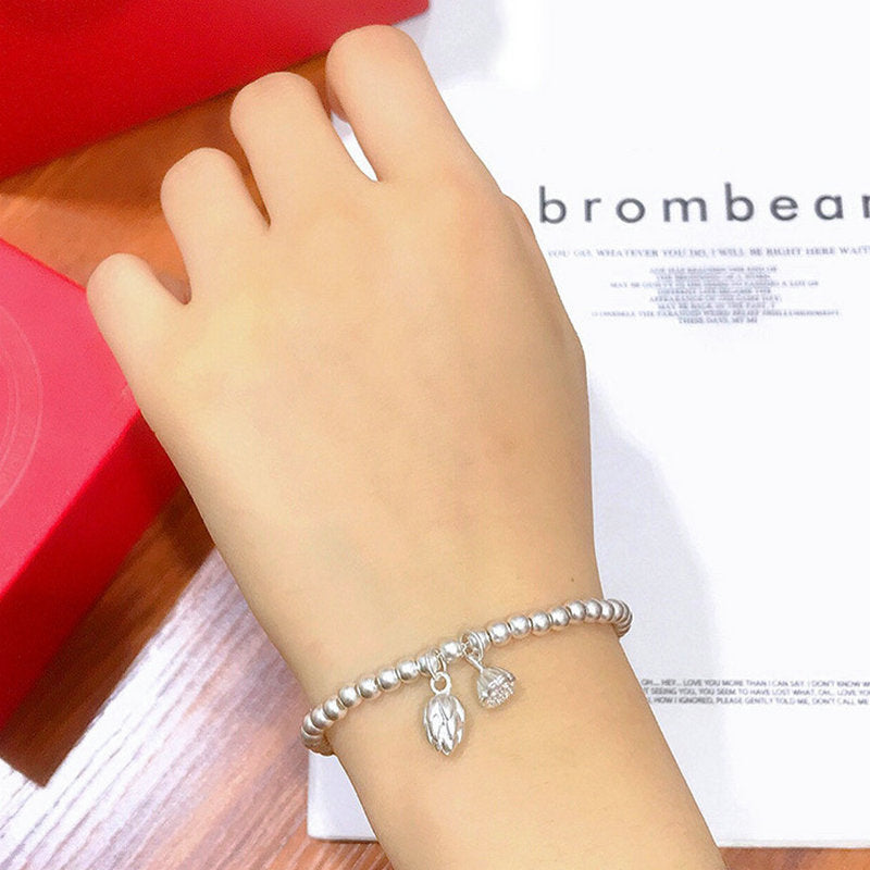 Live Sier Plated Lotus Flower Seedpod Sliver Bracelets
