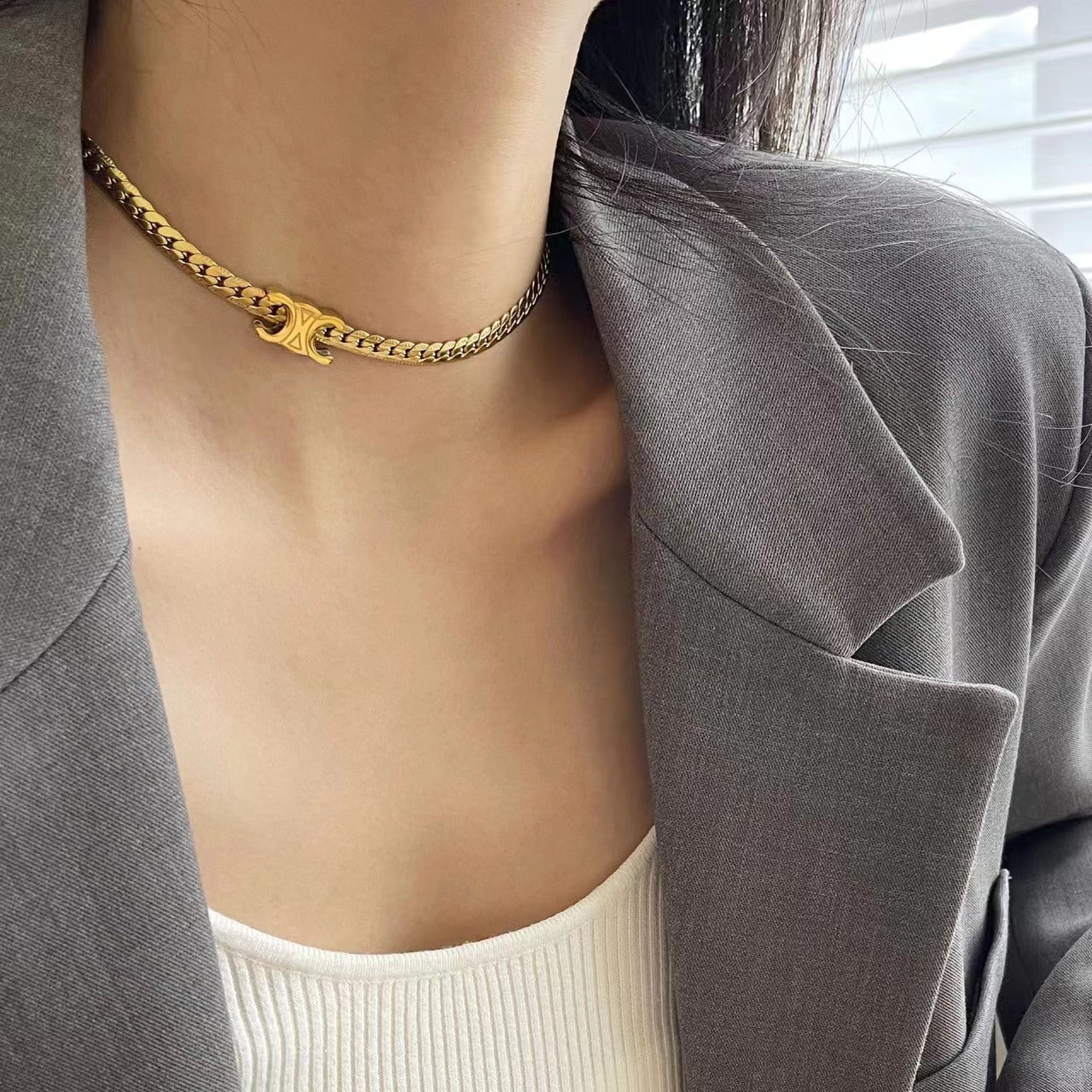 Women's Gold Titanium Steel Style Light Luxury Necklaces