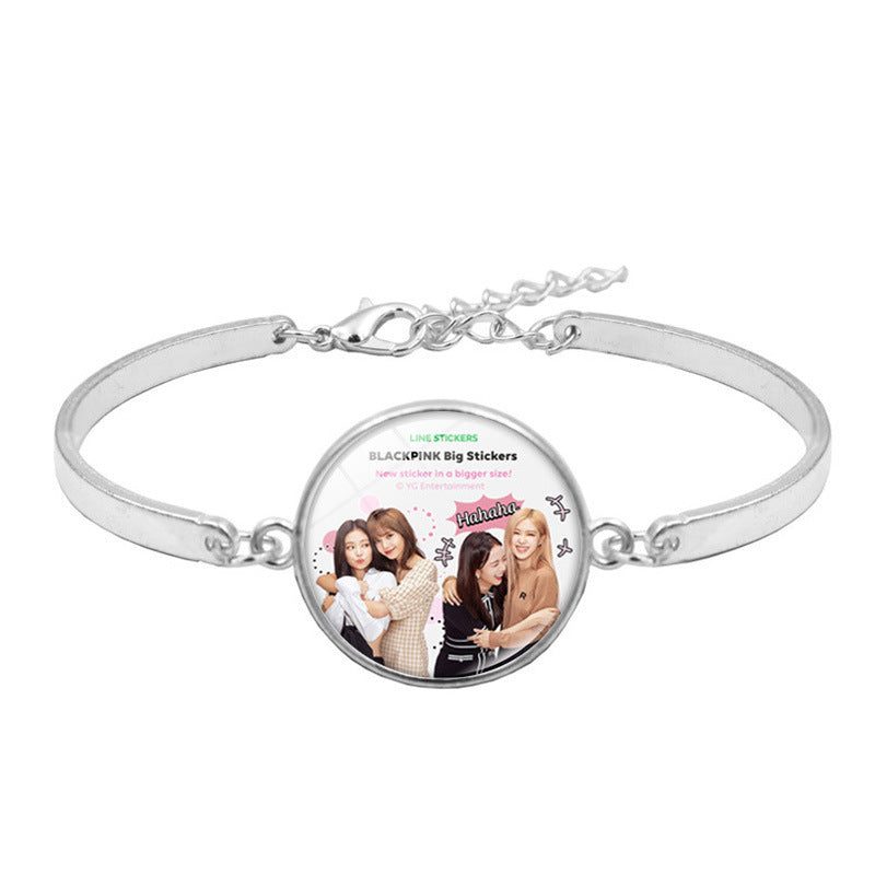 Female Star Combination Peripheral Pink Black Birthday Bracelet