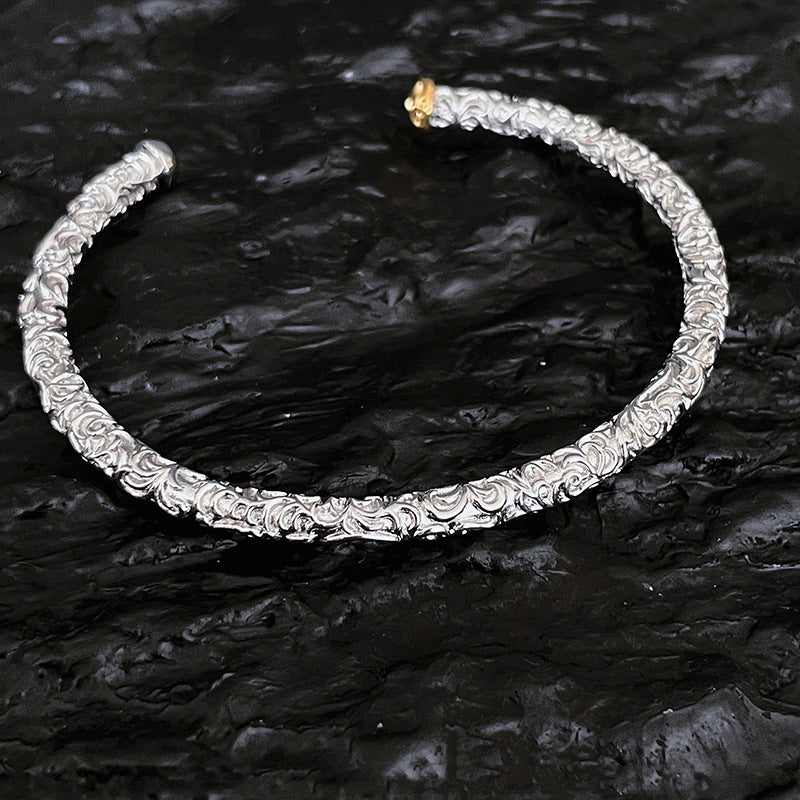 Embossed Totem Tang Grass Flower Female Fashion Bracelets