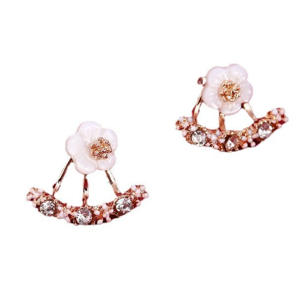 Korean Fashion Fresh Small Daisy Flower Spot Drill Simple Stud Earrings